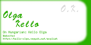 olga kello business card